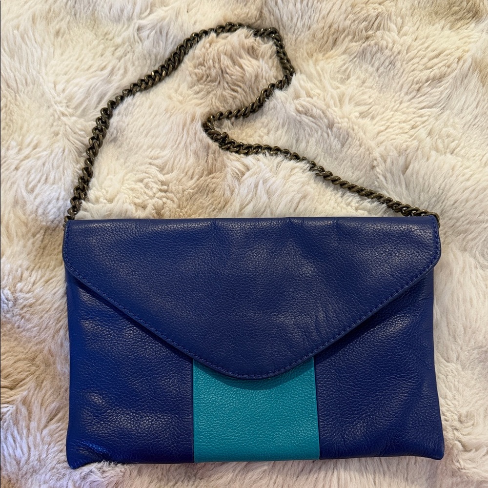 JCrew Blue Hue Chain Clutch